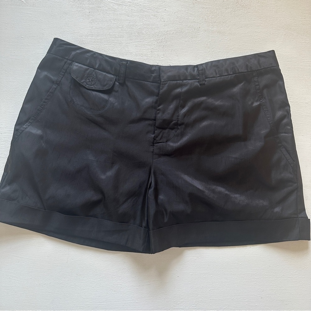 Y2K Converse One Star Shiny Black Women's Shorts Cuffed Hems Size 6